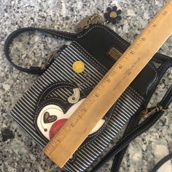 CHALA♥️CROSSBODY CAT APPLIQUÉ Leather 7.5”x5” EUC - Picture 11 of 12